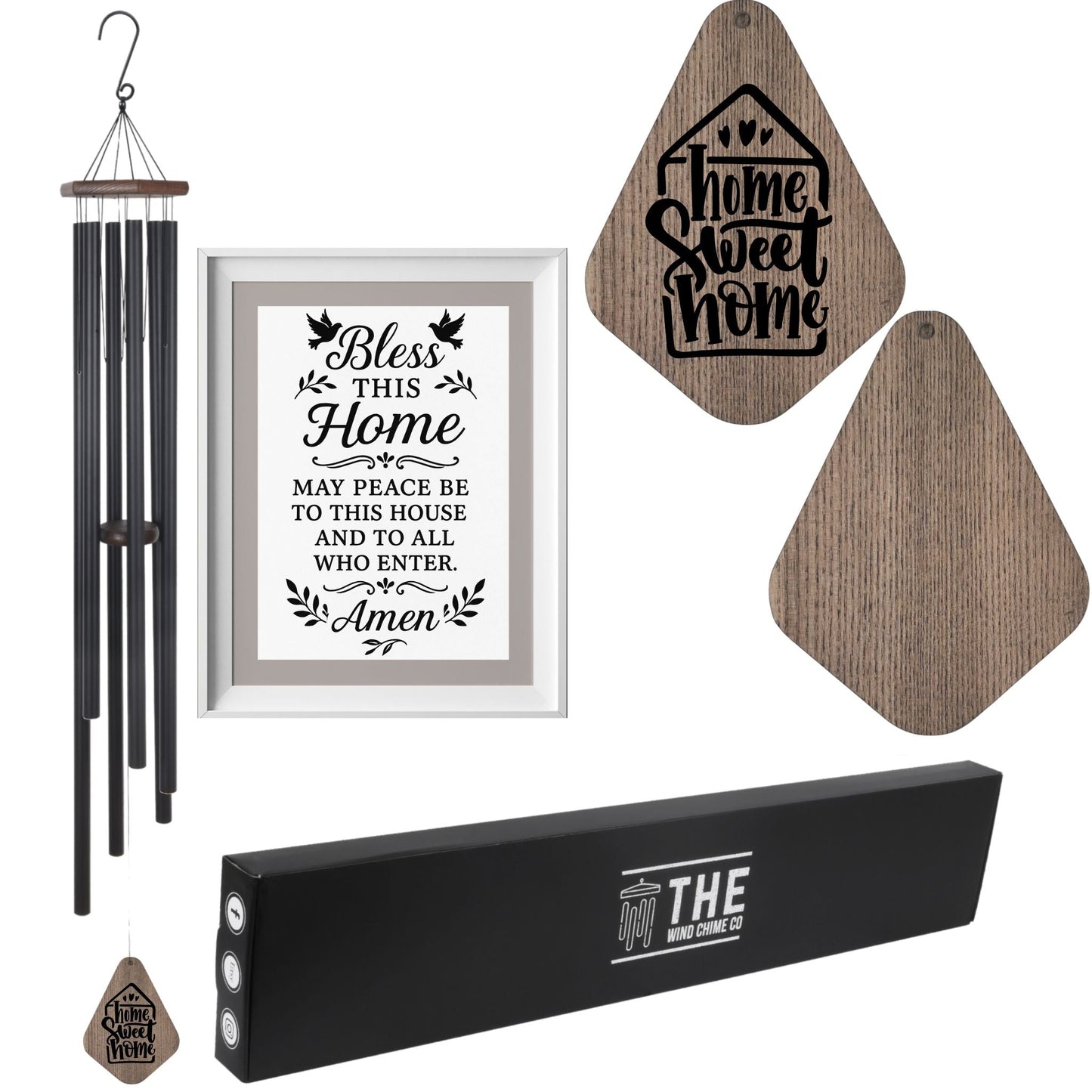 55" Serenity Large Deep Tone Memorial Wind Chime Church Bells - Listen to the wind and think of me, In your heart I'll always be