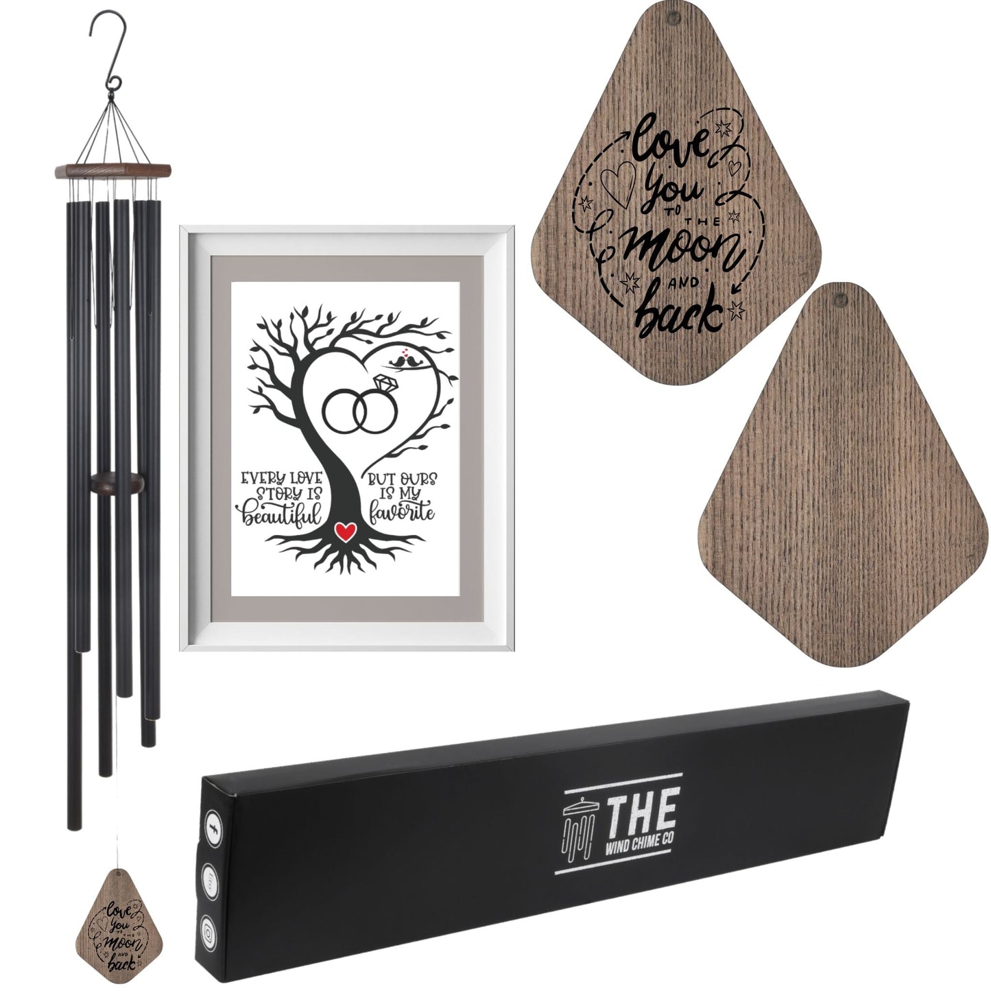 55" Serenity Large Deep Tone Memorial Wind Chime Church Bells - Listen to the wind and think of me, In your heart I'll always be