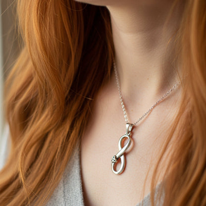 Infinite Love Trinity Knot Necklace in Sterling Silver