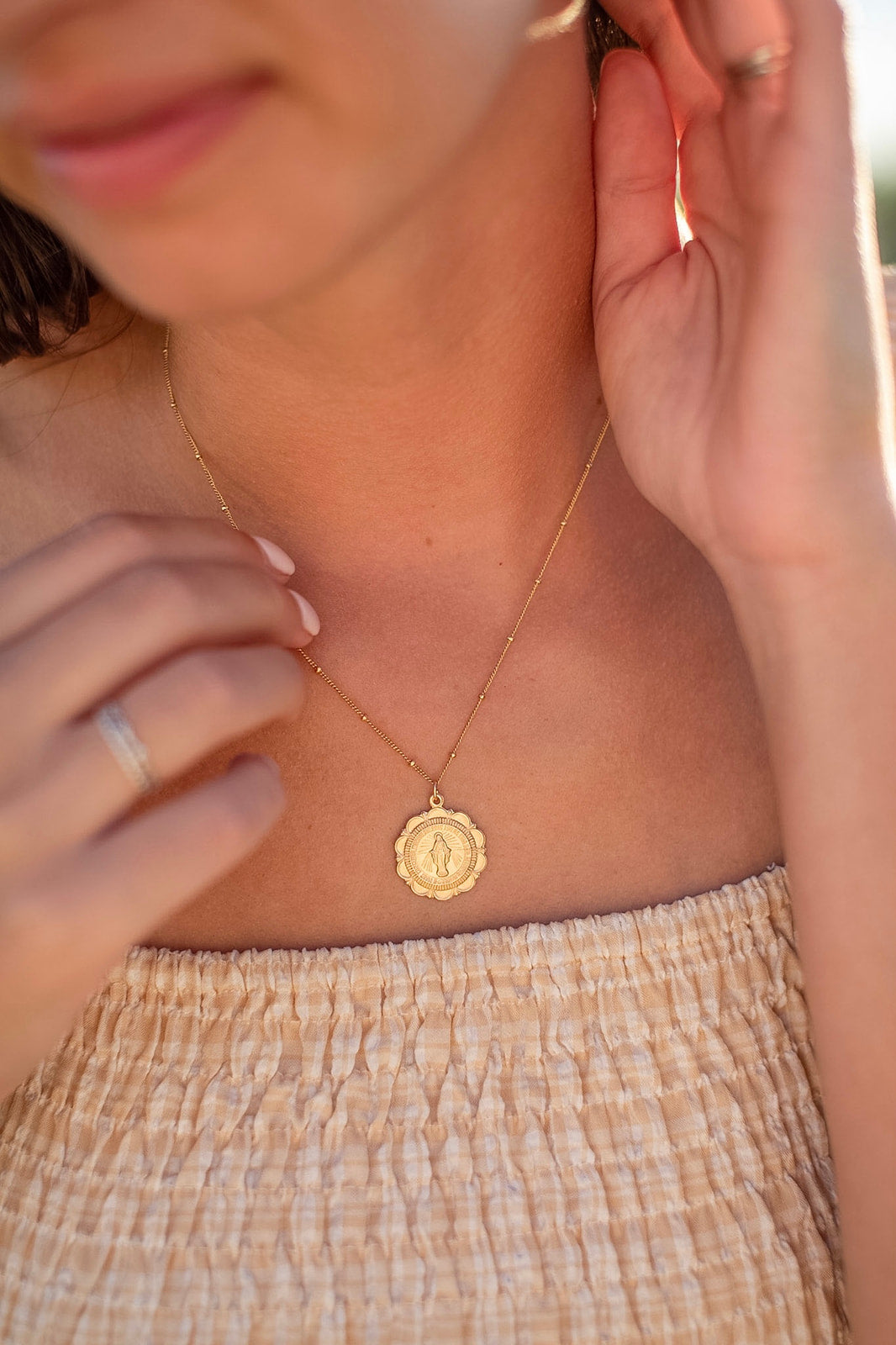 Miraculous Medal Necklace - 18k Gold Filled