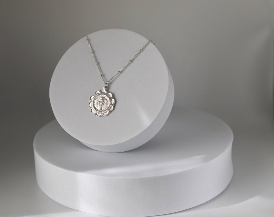 Miraculous Medal Necklace in Sterling Silver