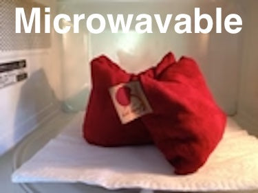 Feel Better Pack in Red Ultra Suede: Square, Eye Pillow & Neck Wrap - Hot and Cold Comfort Packs