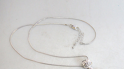 Jesus Silver Plated Necklace, Gold-Plated Wooden Cabochon