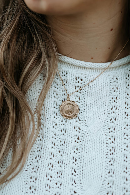 Miraculous Medal Necklace - 18k Gold Filled
