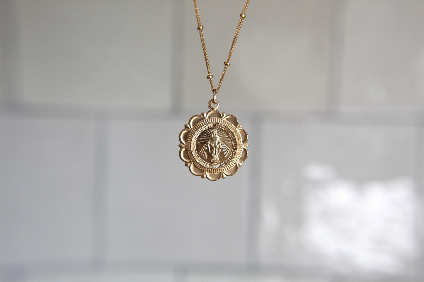 Miraculous Medal Necklace - 18k Gold Filled