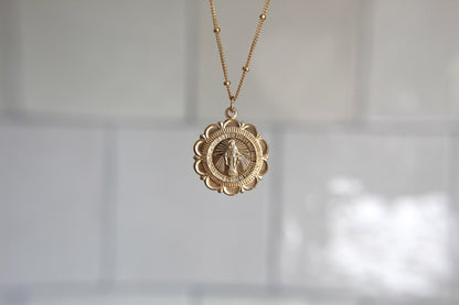 Miraculous Medal Necklace - 18k Gold Filled