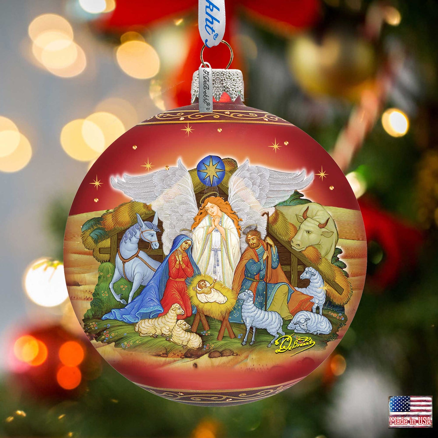 Guarding Light Nativity Glass Ornament - Limited Edition