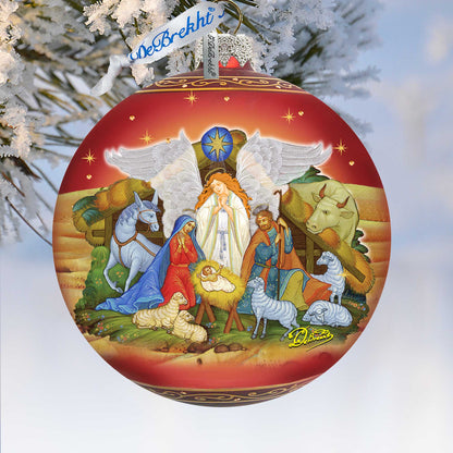 Guarding Light Nativity Glass Ornament - Limited Edition