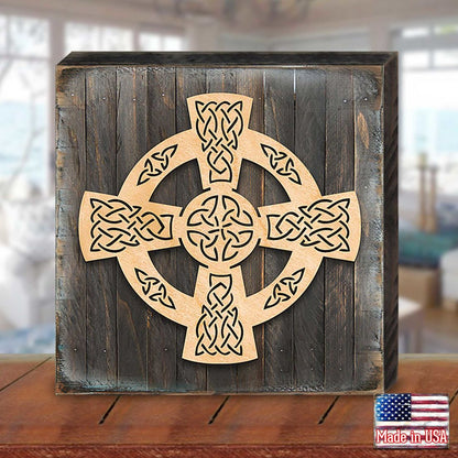 Celtic Wheel Cross - Wooden Wall Art