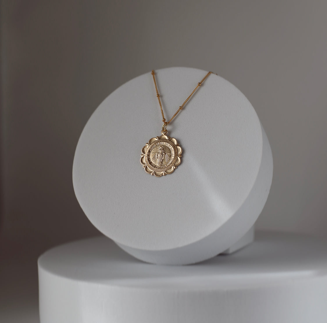 Miraculous Medal Necklace - 18k Gold Filled