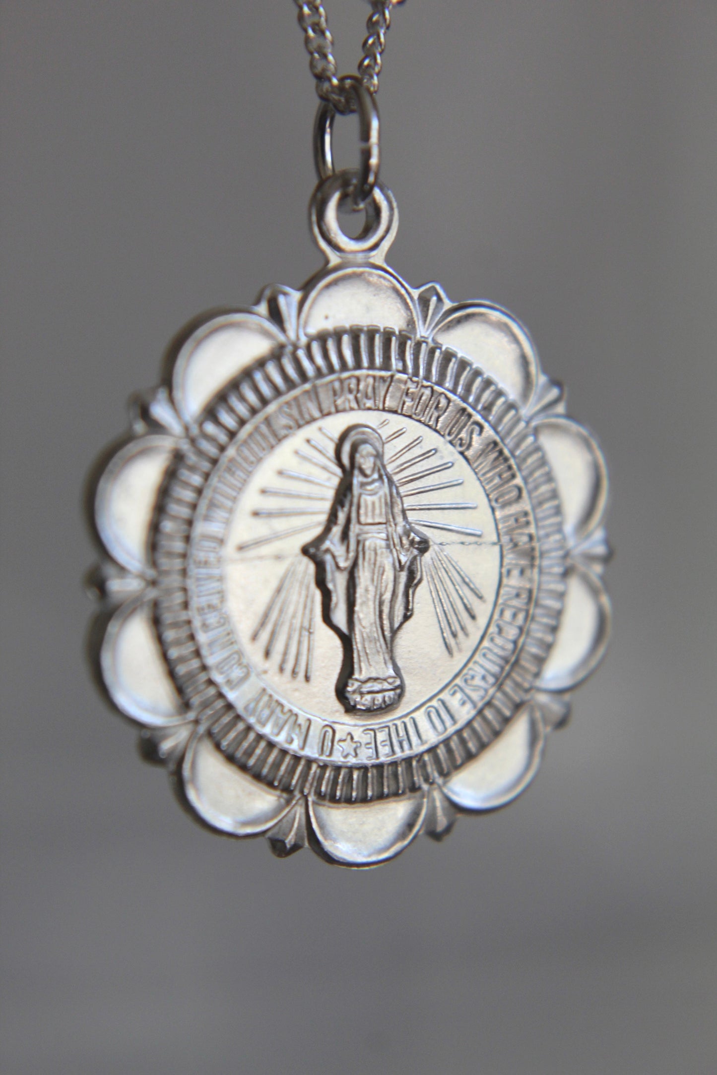 Miraculous Medal Necklace in Sterling Silver