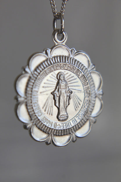 Miraculous Medal Necklace in Sterling Silver