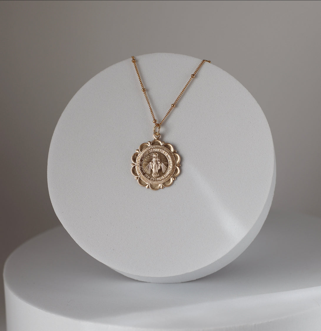 Miraculous Medal Necklace - 18k Gold Filled