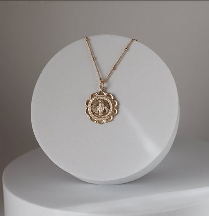 Miraculous Medal Necklace - 18k Gold Filled