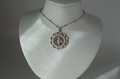 Miraculous Medal Necklace in Sterling Silver