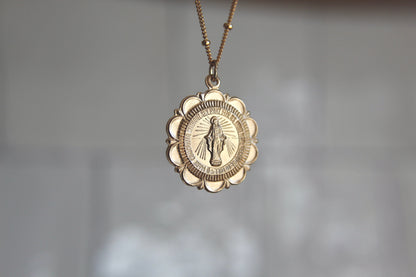 Miraculous Medal Necklace - 18k Gold Filled