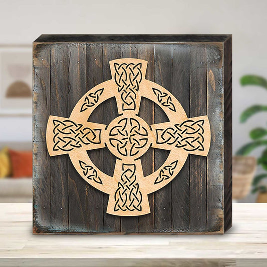 Celtic Wheel Cross - Wooden Wall Art