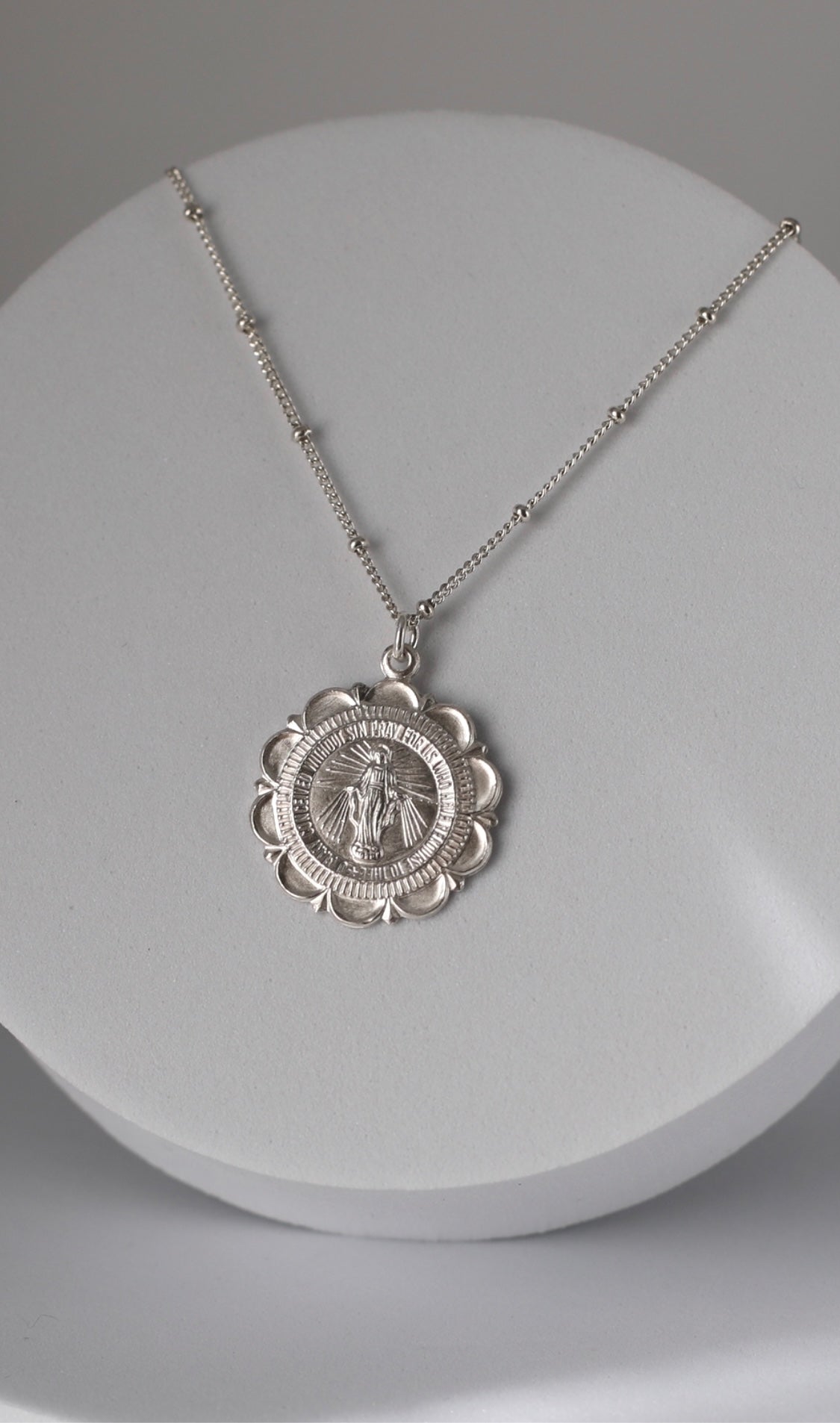 Miraculous Medal Necklace in Sterling Silver