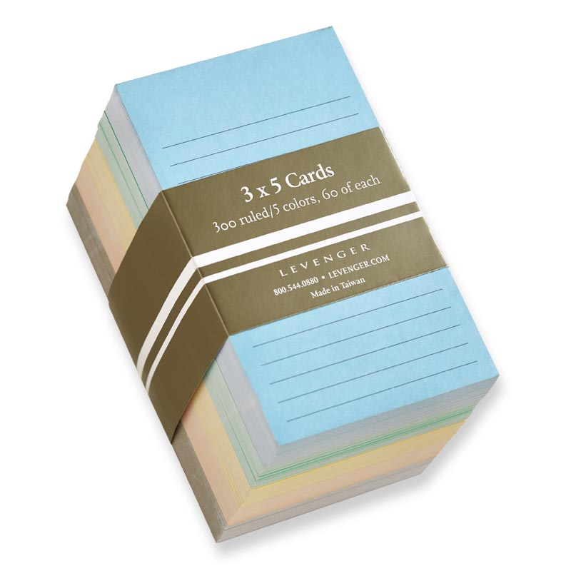 300 Multicolored 3 x 5 Cards