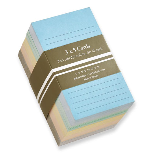 300 Multicolored 3 x 5 Cards