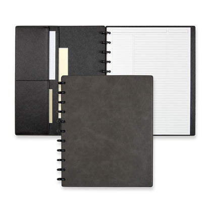 Circa Smooth Sliver Discbound Notebook with Pockets