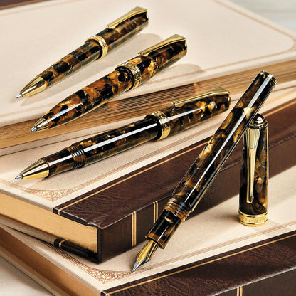 True Writer Classic Golden Dark Tortoise Fountain Pen