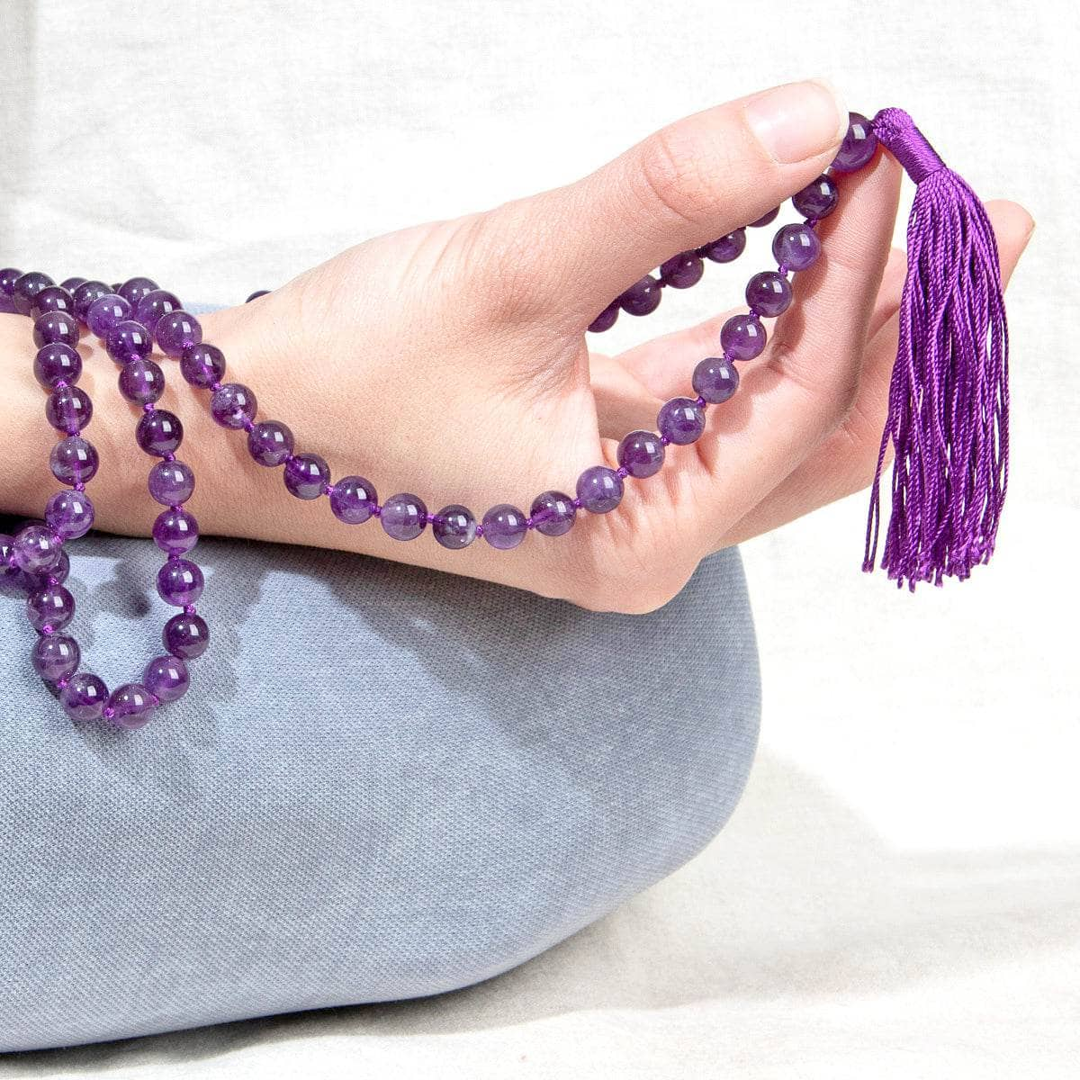 Amethyst Mala -High-Energy Gemstones - Hand Knotted (2 to 3 weeks delivery)