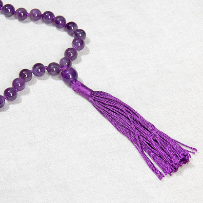 Amethyst Mala -High-Energy Gemstones - Hand Knotted (2 to 3 weeks delivery)