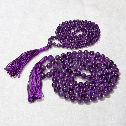 Amethyst Mala -High-Energy Gemstones - Hand Knotted (2 to 3 weeks delivery)