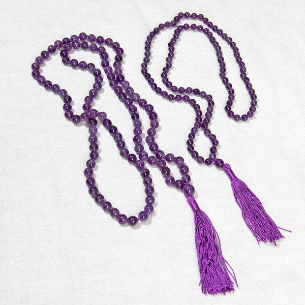 Amethyst Mala -High-Energy Gemstones - Hand Knotted (2 to 3 weeks delivery)