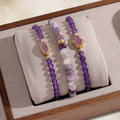 Calm Spirit Amethyst & CZ Gold Bracelet