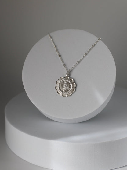 Miraculous Medal Necklace in Sterling Silver