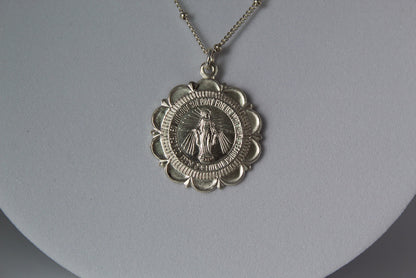 Miraculous Medal Necklace in Sterling Silver