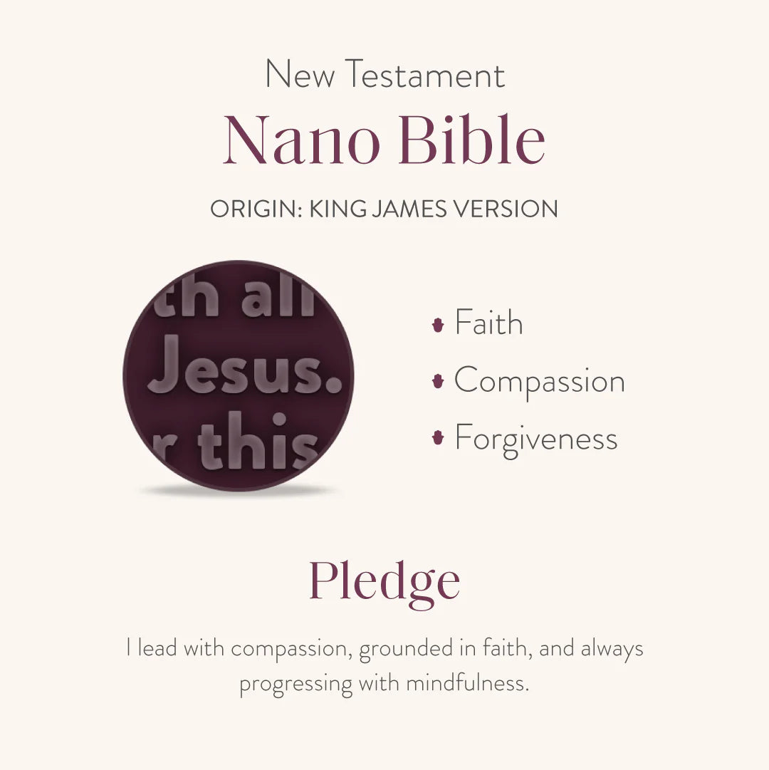 Boundless Wisdom Sapphire Ichthys Bible Nano Chip Necklace - Entire New Testament, King James Version