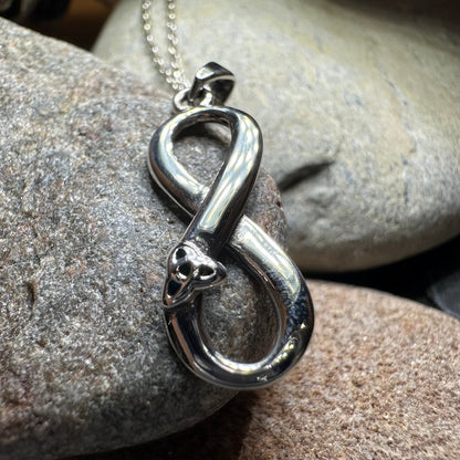 Infinite Love Trinity Knot Necklace in Sterling Silver