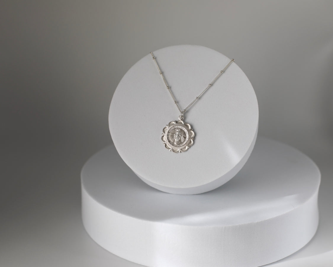 Miraculous Medal Necklace in Sterling Silver