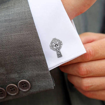 Undying Love of a Divine Celtic Cross Cufflinks