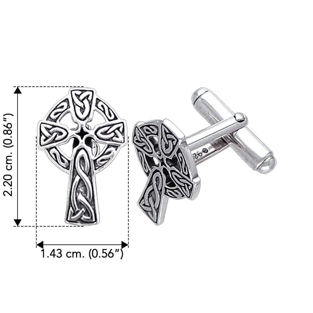 Undying Love of a Divine Celtic Cross Cufflinks