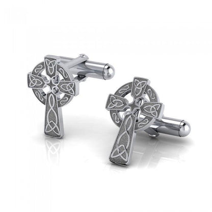 Undying Love of a Divine Celtic Cross Cufflinks