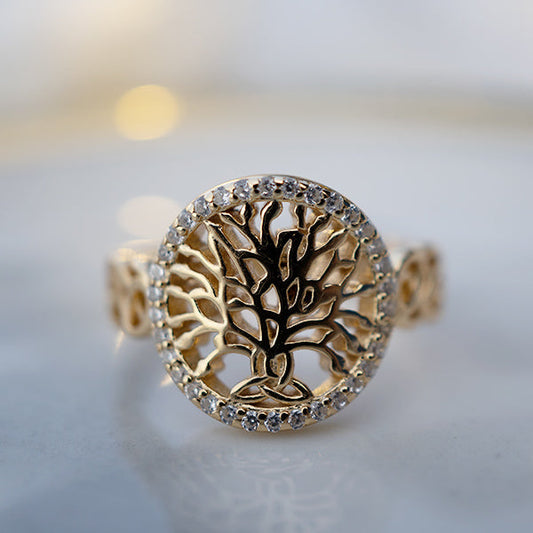 Celtic Tree of Life™ 18K Yellow Gold Diamond Ring