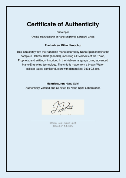 Prism of Faith 12 Tribes Gem Torah Nano Chip Necklace - Entire Hebrew Bible (Torah)