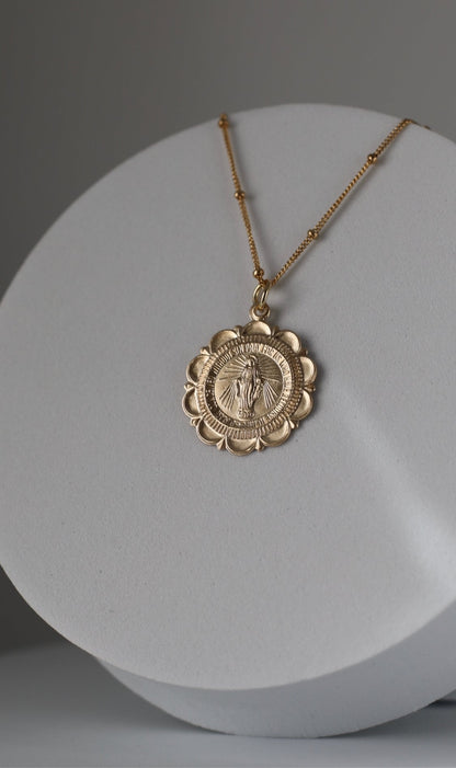 Miraculous Medal Necklace - 18k Gold Filled