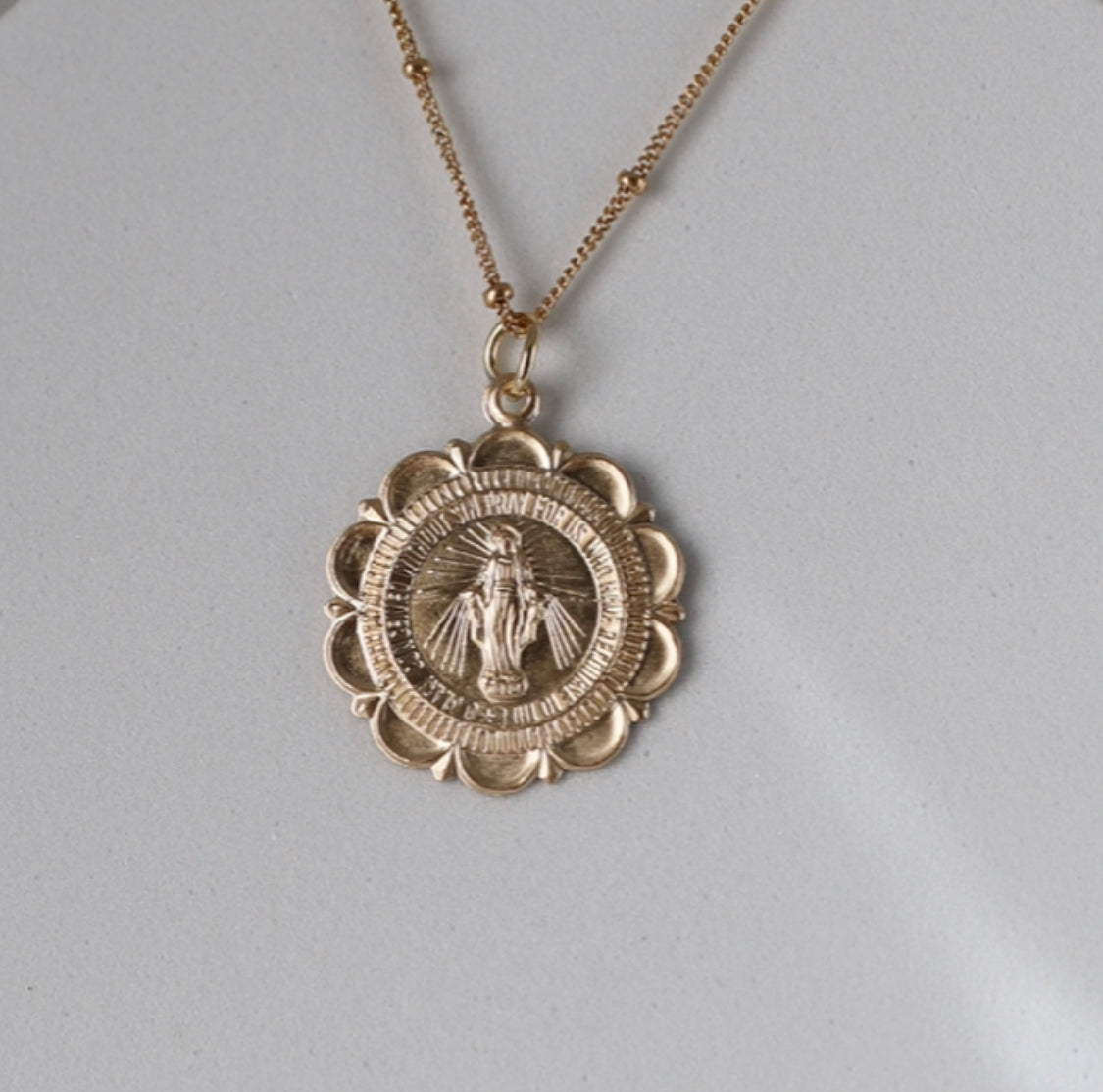 Miraculous Medal Necklace - 18k Gold Filled