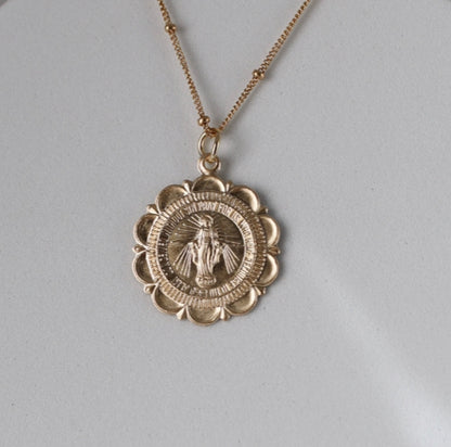 Miraculous Medal Necklace - 18k Gold Filled