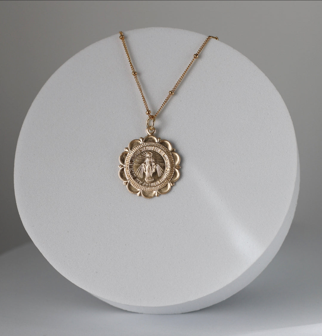 Miraculous Medal Necklace - 18k Gold Filled