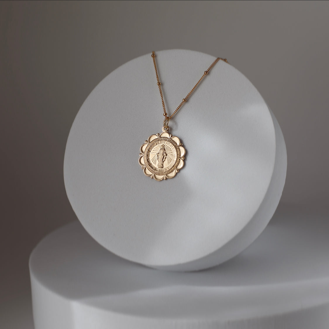 Miraculous Medal Necklace - 18k Gold Filled