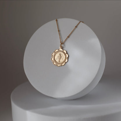 Miraculous Medal Necklace - 18k Gold Filled