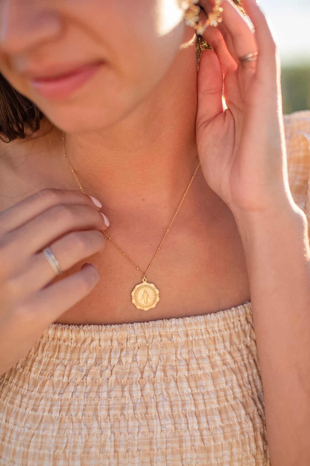 Miraculous Medal Necklace - 18k Gold Filled