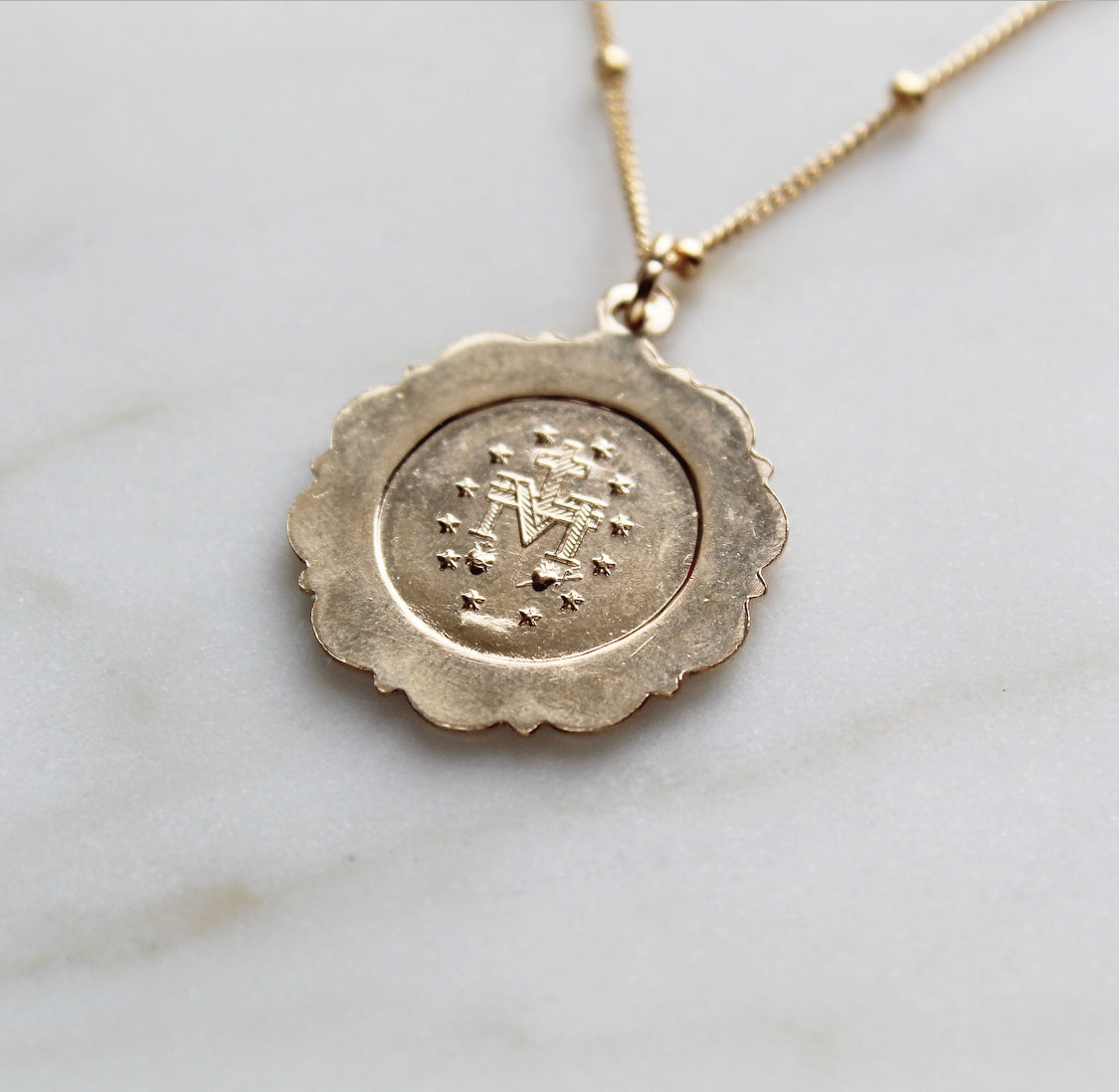 Miraculous Medal Necklace - 18k Gold Filled