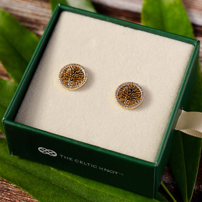 Celtic Tree of Life™ 18K Yellow Gold Diamond Earrings